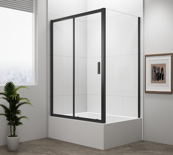 POLYSAN - DEEP BLACK obdĺžniková sprchová zástena 1100x900 L/P varianta, číre sklo MD1116B-02