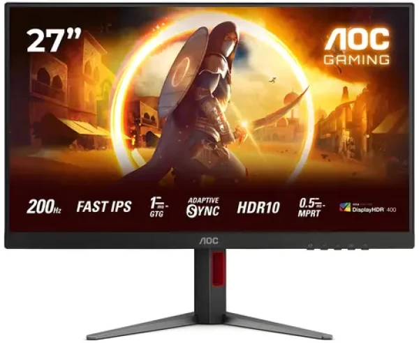27" AOC 27G4HA čierna / Fast IPS / 1920x1080 / 200 Hz / 300cd-m2 / HDMI + DP / Repro / VESA (490978)