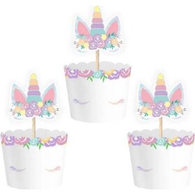 Košíčky a zápich na muffiny Unicorn, 6 ks - Party Pal - Party Pal