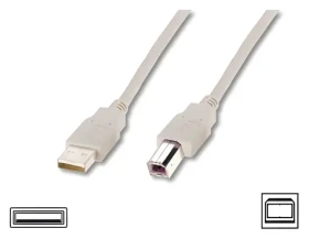 Digitus USB kábel A/samec-B/samec béžový 3M / PC kábel USB / 2x tienený (AK-300102-030-E)