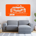 Veselá Stena Samolepka Rýchle auto Farba: oranžová, Veľkosť: 80 x 40 cm