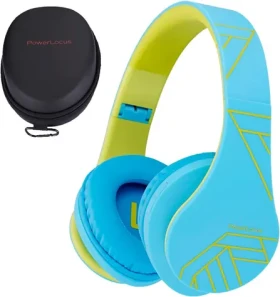 PowerLocus P2 Kids Blue/Green / Detské bezdrôtové slúchadlá s mikrofónom / Bluetooth 5.3 (pwl-p2kids-blueg)
