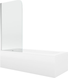MEXEN/S - Vega obdĺžniková vaňa 180 x 80 cm s panelom + vaňová zástena 80, transparent, chróm 550118080X9008010100