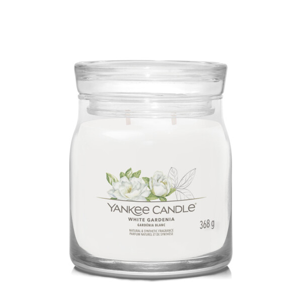 Yankee Candle Signature White Gardenia stredný pohár 368g / doba horenia až: 50 h (5038581129440)