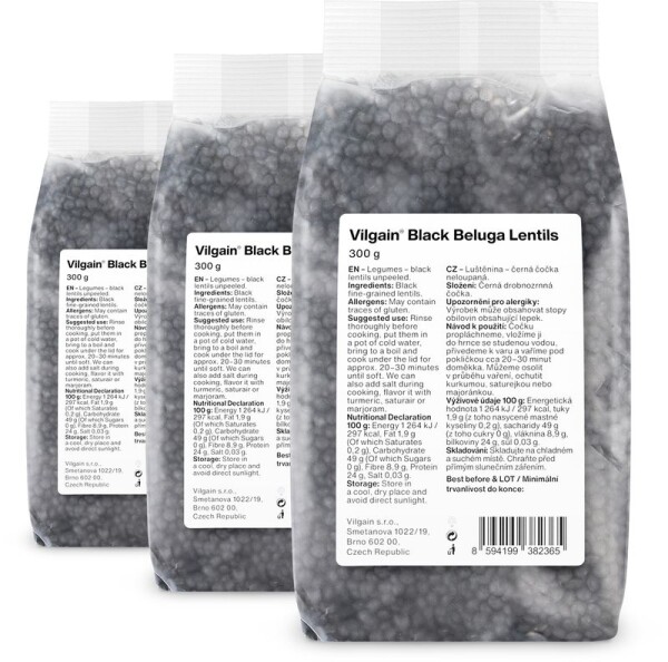 Vilgain Čierna šošovica Beluga – 3× 300 g