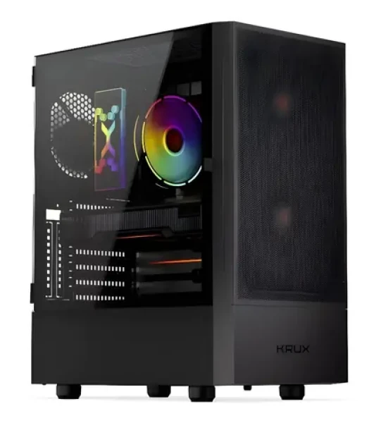 KRUX Nadir čierna / PC skriňa / Midi Tower / ATX / micro-ATX / Mini-ITX / bez zdroja / priehľadná bočnica (KRXD007)