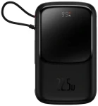 Baseus Qpow PRO 10000mAh 22.5W s káblom USB-C čierna / Powerbanka / USB-C / USB-A / Lightning (PPQD060101)