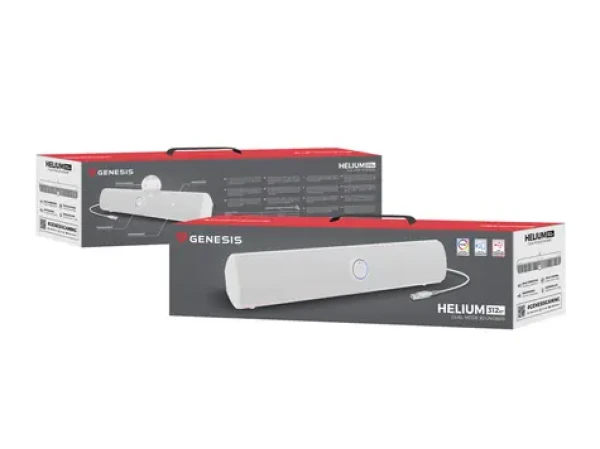 Genesis Helium 312BT biela / Herný soundbar / 10W / Bluetooth 5.2 / USB / RGB podsvietenie (NCS-2305)