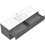 MEXEN/S - Orio kúpeľňová skrinka 140 cm s umývadlom Otis, 2 zásuvky, grafit mat/biela mat 91A10-14047-2-BFF66-W18M01