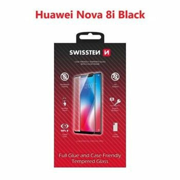 SWISSTEN FULL GLUE COLOR FRAME CASE FRIENDLY sklo pre HUAWEI NOVA 8i čierna (54501815)