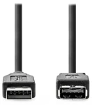 Nedis čierna / Predlžovací kábel USB / USB-A - USB-A / USB 3.2 Gen 1 / 5 Gbps / 2 m (CCGL61010BK20)