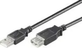 MicroConnect Prepojovací kábel USB 2.0 M - USB 2.0 F 0.1m čierna / 480 Mbit/s (USBAAF01B)