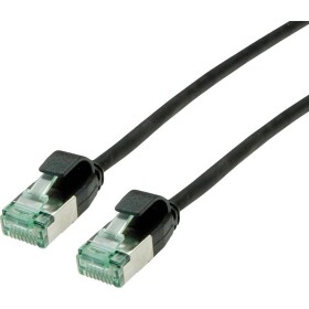 Roline recycled material 21.45.3356 RJ45 sieťové káble, prepojovacie káble CAT 6A U/FTP 3.00 m čierna netienený, extrémne tenký, PVC plášť 1 ks; 21.45.3356