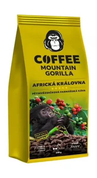 Mountain Gorilla Cofee Africká kráľovná 250g / Zrnková káva / 100% Arabica / Vákuové balenie (8594188350016)