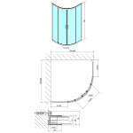 POLYSAN - EASY BLACK štvrťkruhová sprchová zástena 800x800, L/R, číre sklo EL2515B