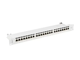 Lanberg sivý / Patch panel / 24 portov / RJ-45 / CAT7 / FTP tienený / 1U / 19" (PPS7-1024-S)