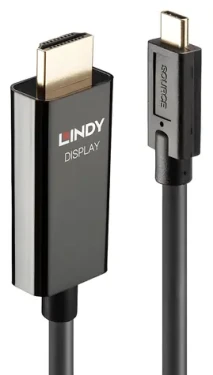 Lindy USB-C na HDMI čierna / Adaptérový kábel / 5 m / 4K 60Hz / HDR (43315)