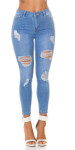 Sexy Highwaist Skinny Jeans "perfect blue" ripped denimblue 44