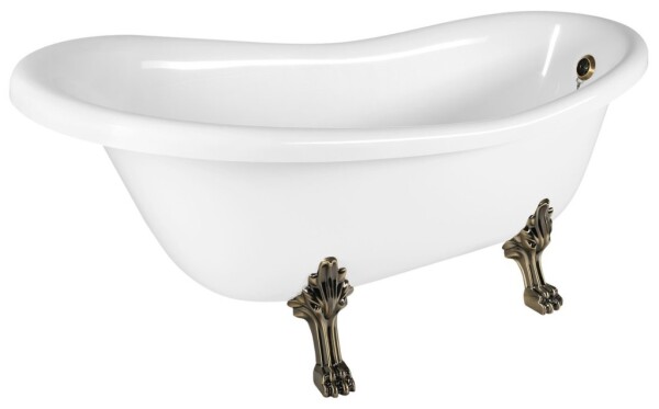 POLYSAN - RETRO voľne stojaca vaňa 157x76,5x73cm, biela, nohy bronz 43228