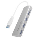 IcyBox IB-AC6401 USB Hub strieborná / 4x USB 3.0 / s pripojením USB 3.0 AM (IB-AC6401)