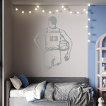 Veselá Stena Samolepka Veľký basketbalista s menom Farba: fialová, Veľkosť: 100 x 70 cm