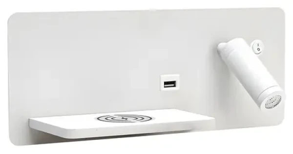 Immax LED Be PREPARE 4v1 biela ľavá / Bodové svietidlo / Qi nabíjanie / USB (08286L)