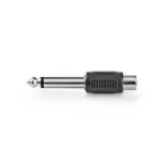 Nedis Mono audio adaptér jack 6.35 mm (M) - RCA (F) čierna / poniklované (CAGB23935BK)
