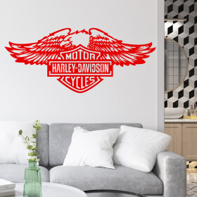 Veselá Stena Samolepka Harley Davidson orol Farba: červená, Veľkosť: 80 x 34 cm