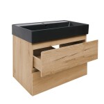 Kúpeľňová skrinka 2 zásuvková s umývadlom SAT B-Way 79x50x45 cm dub mat BWAY280OAKU2BB BWAY280OAKU2BB