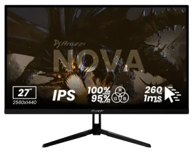 27" Arozzi Nova 27T2K260 čierna / Monitor / IPS / QHD 2560x1440 / 260 Hz / 1ms / 2x HDMI + 2x DP (AZ-NO-27T2K260-BK)