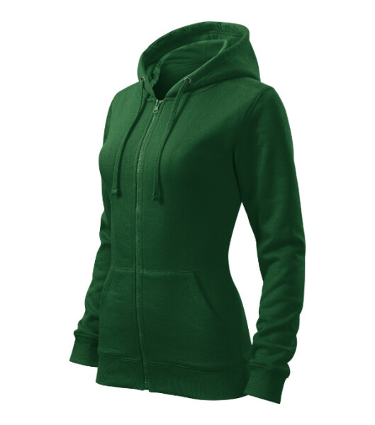 Trendy mikina na zips dámska fľaša zelená S