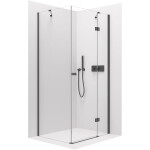 CERANO - Sprchovací kút Marino L/P - 6 mm - čierna matná, transparentné sklo - 110x70x190 - pántový CER-422883