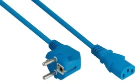 Kabelmeister Schuko 90 ° - C13 modrá / Napájací kábel / 3 m / 10 A / 250 V (SK0130-B030)