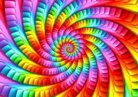 ENJOY Puzzle Dúhová psychedelická špirála