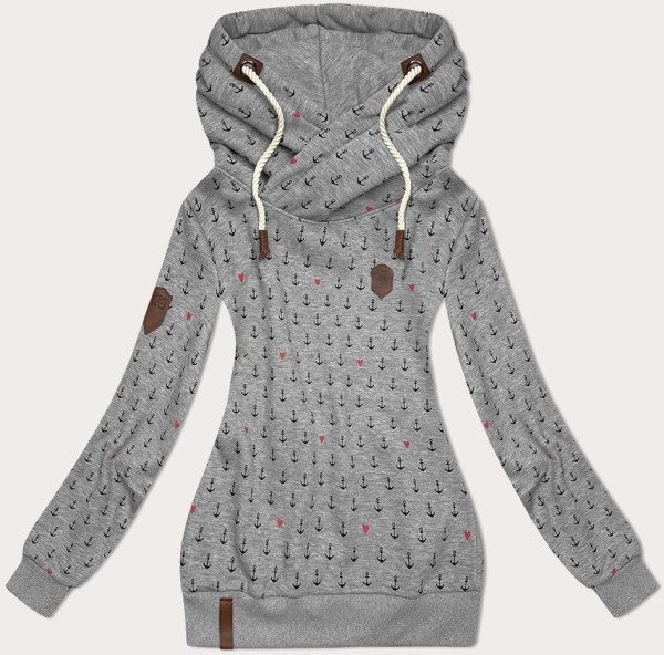 Dámska mikina (2304) sivá s potlačou -Goodlooking L