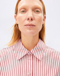 Armedangels Striped Loose Fit Blouse 3478 oatmilk-mars red L