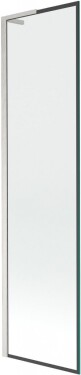 MEXEN/S - Next L vaňová zástena FIX 50 x 150, čierna vzor, nikel kartáčovaná 895-050-000-03-70-97