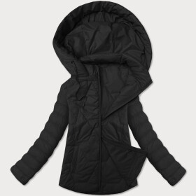 Ľahko zateplená čierna dámska bunda so stojačikom a kapucňou J Style (16M9229-392) odstíny černé S (36)