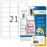Herma etikety A4 63,5x38,1 mm transparentná / Etikety / Fólia lesklá / Vodeodolné / 525 ks (8017)