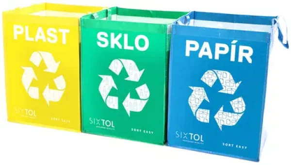 SIXTOL SORT Easy 3 BASIC 3 x 36 l / Tašky na triedený odpad / 30x30x40 cm / 3 ks (SX4201)