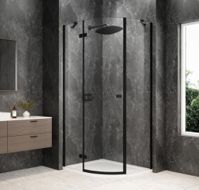 POLYSAN - GLOBE BLACK štvrťkruhová sprchová zástena 1000x800, číre sklo, ľavá GB2180LB