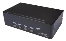 StarTech 4-portový Dual-Monitor KVM čierna / KVM prepínač / DisplayPort / 4K 60Hz / USB Hub (SV431DPDDUA2)