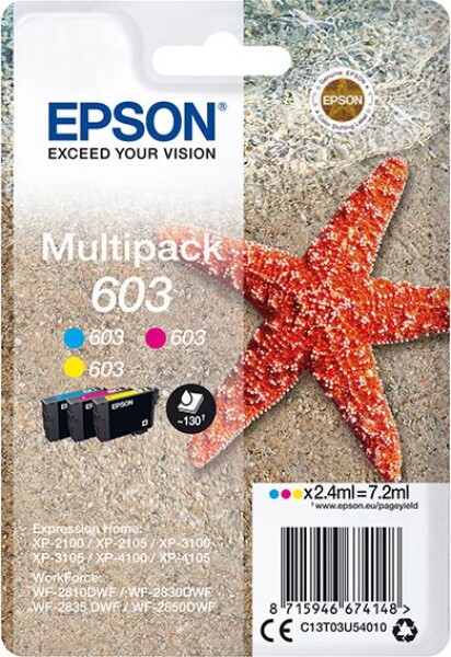 Epson Toner C13T03U54010, color, 3x2.4ml, Epson Expression Home XP-2100, 2105, 3100, 3105 WF-2310
