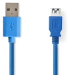 Nedis USB-A - USB-A modrá / USB kábel / USB 3.2 Gen 1 / 5 Gbps / 2 m (CCGB61010BU20)