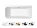 BESCO - Voľne stojaca vaňa VARYA biela - Farba - Biela, Farba sifónu - Zlatá, Rozmer vane - 150 × 75 cm VANVARYA150Z