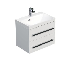Kúpeľňová skrinka s umývadlom SAT Cube Way 60x40 cm biela lesk CUBE260ZBL CUBE260ZBL