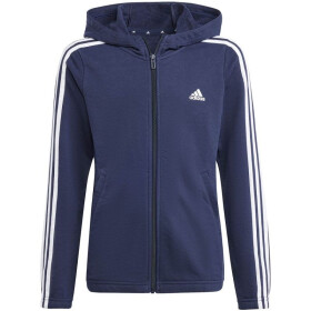 Mikina adidas Essentials kapucňou, zipsom prúžkami Jr IB1667