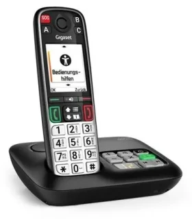 Gigaset Easy 500 AM čierno-strieborná / Bezdrôtový telefón pre seniorov / DECT / So záznamníkom / Handsfree (S30852-H3135-R101)
