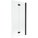 MEXEN - MIST vaňová zástena 90x150 cm 6mm 2-s, čierna, číra, pravá 8A9-090-002-70-00-P