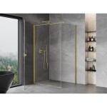 MEXEN/S - Mist-B sprchovací kút dvere krídlové 100 x 75, transparent, zlato kartáčovaná 8A2T-100-075-55-00